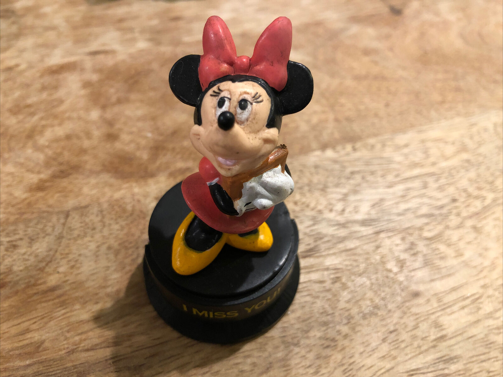 Vintage Disney Minnie Mouse I Miss You Trophy PVC Figure by Applause 3¼in