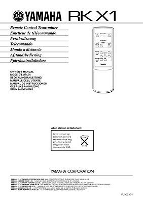Yamaha RKX-1 Remote Control Owners Manual
