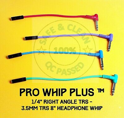 Pro Whip Plus - Pro Headphone Extension Whip 1/4" Trs Right Angle- Neutrik 3.5mm