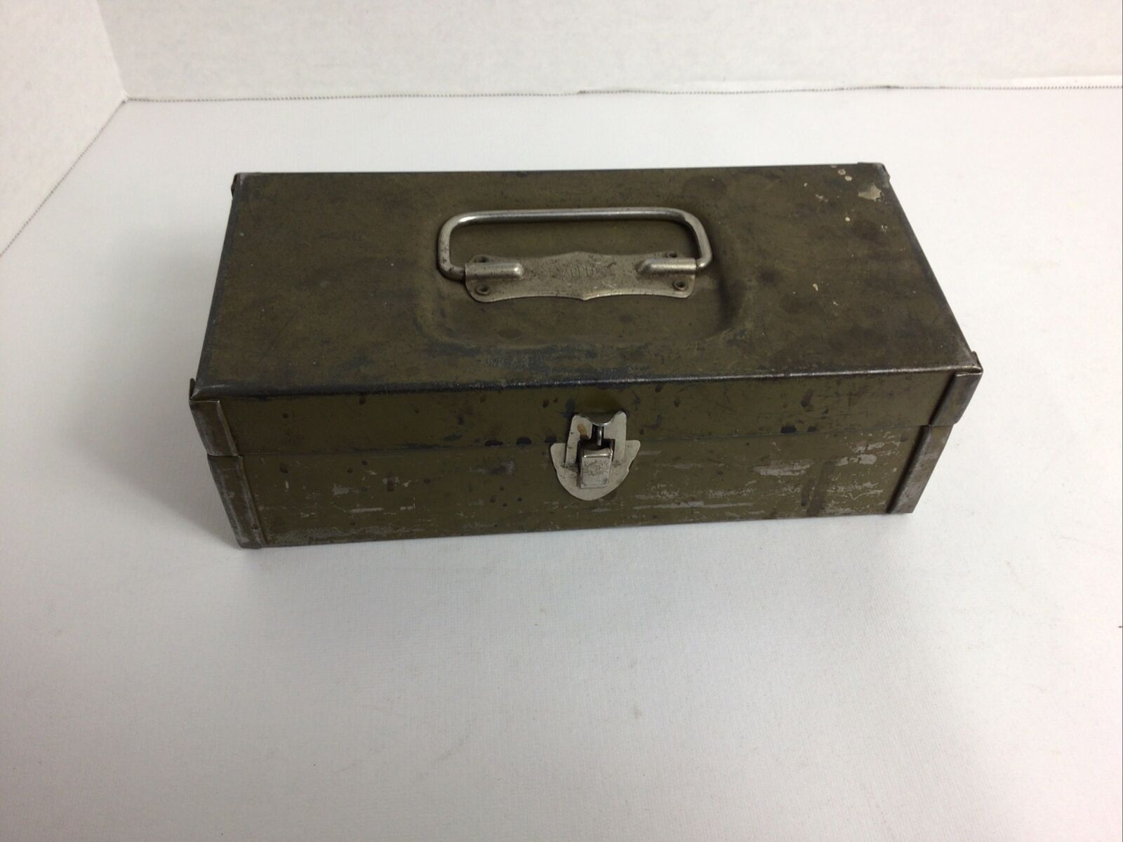 Antique 1930s Parplus Metal Products Co. Cash Strong Box Tackle Money Papers