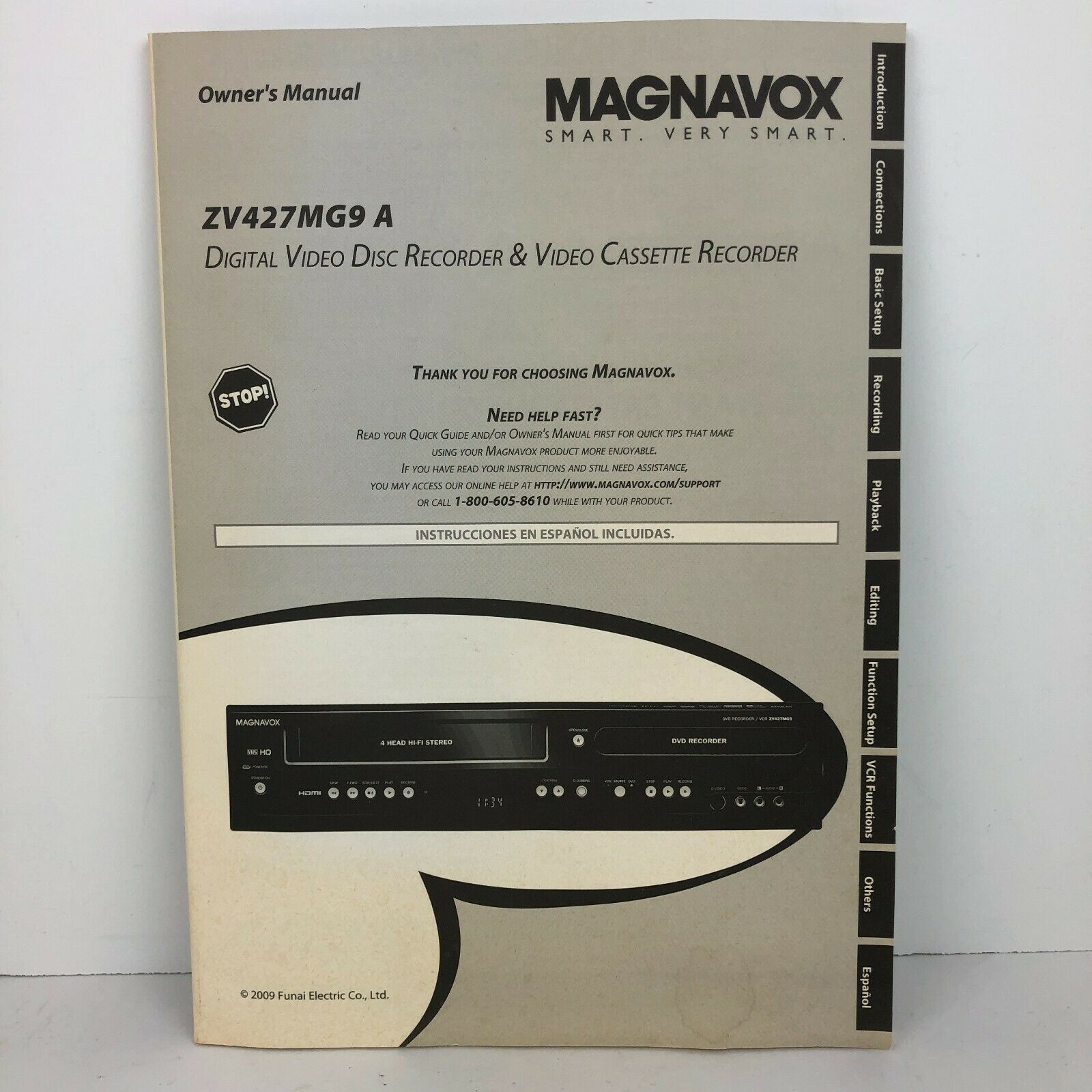 Magnavox Zv457mg9 A Dvd Digital Video Disc Vcr Recorder Owner's User Manual