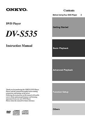 Onkyo DV-S535 DVD Player Owners Manual