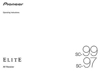 Pioneer SC-99 Receiver Owners Manual