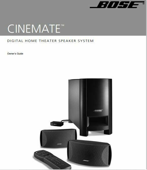 Bose Cinemate Home Theater Speaker System Owner’s Guide Manual