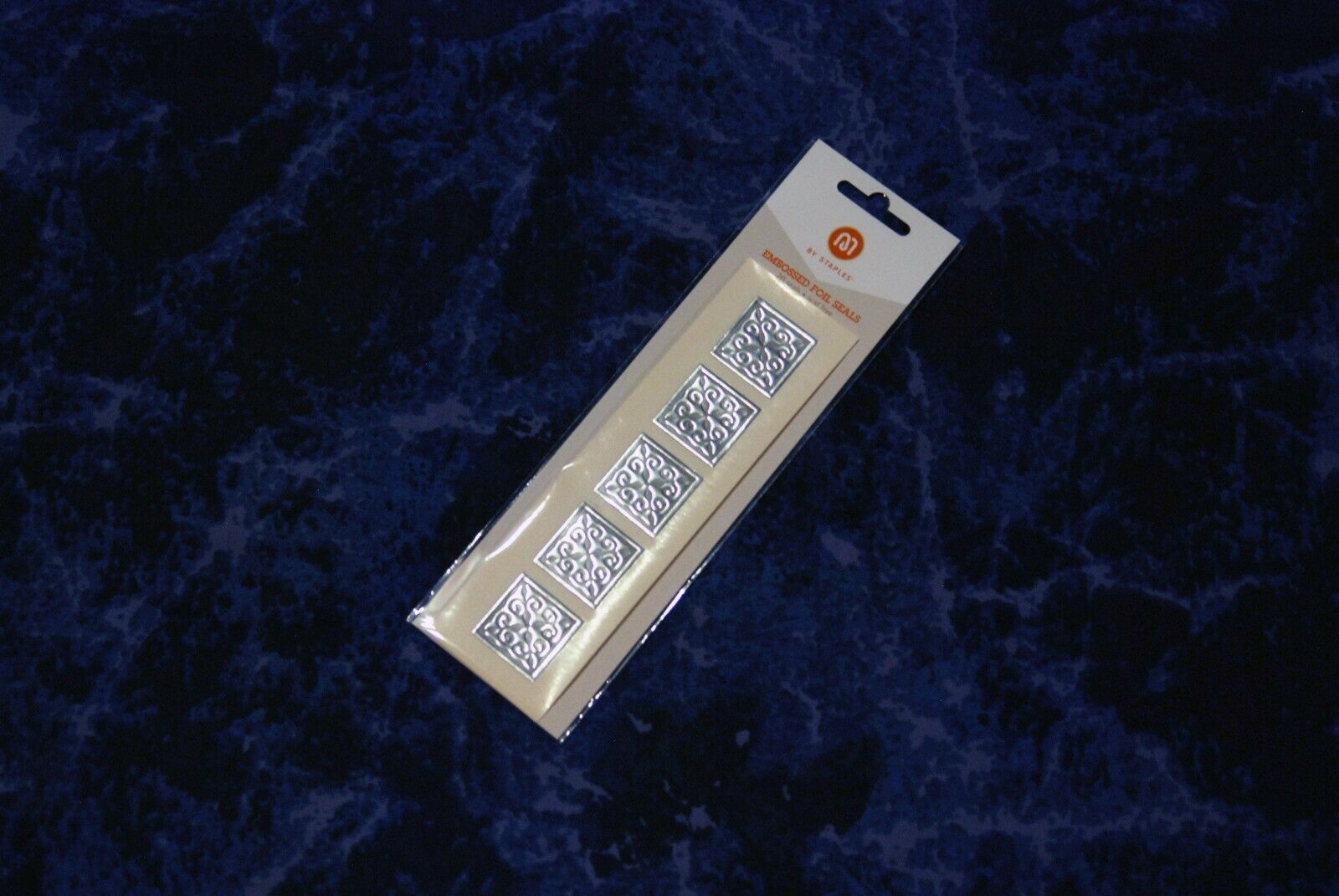 M By Staples Silver Harlequin Embossed Foil Seal Envelope Sticker 20 Pack