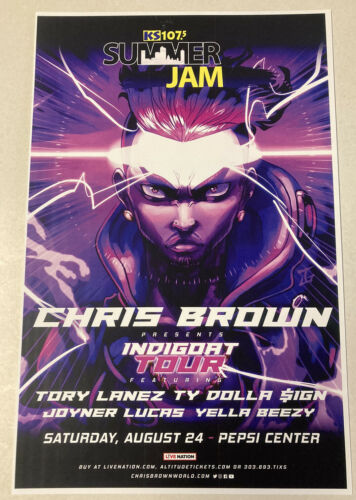 Chris Brown Indigoat Tour 2019 Pepsi Center  Denver Flyer / Gig Poster