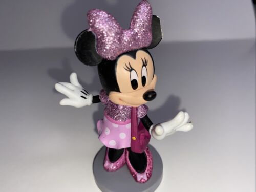 Disney Store Glitter Decopac Minnie Mouse Toy Pvc Figure 3" Cake Topper