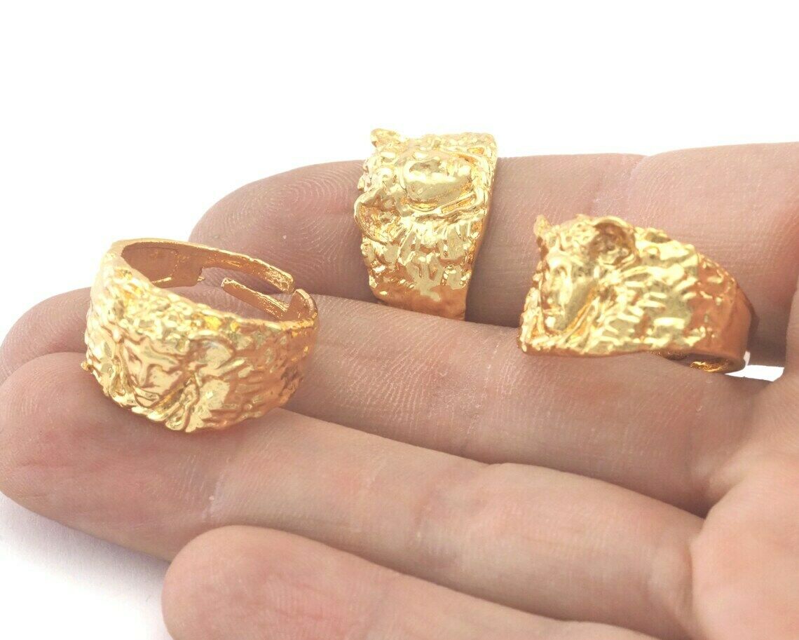Mythological Ring Shiny Gold Plated Brass (18.5mm 8us Inner Size) 2566
