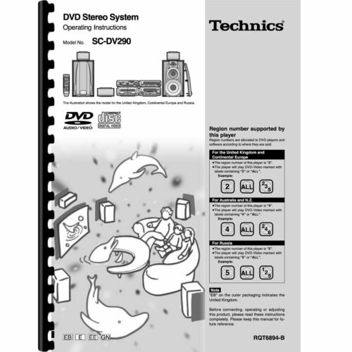 Technics Sc-dv290 Dvd Player Stereo System Owner/ User Manual (pages: 52)