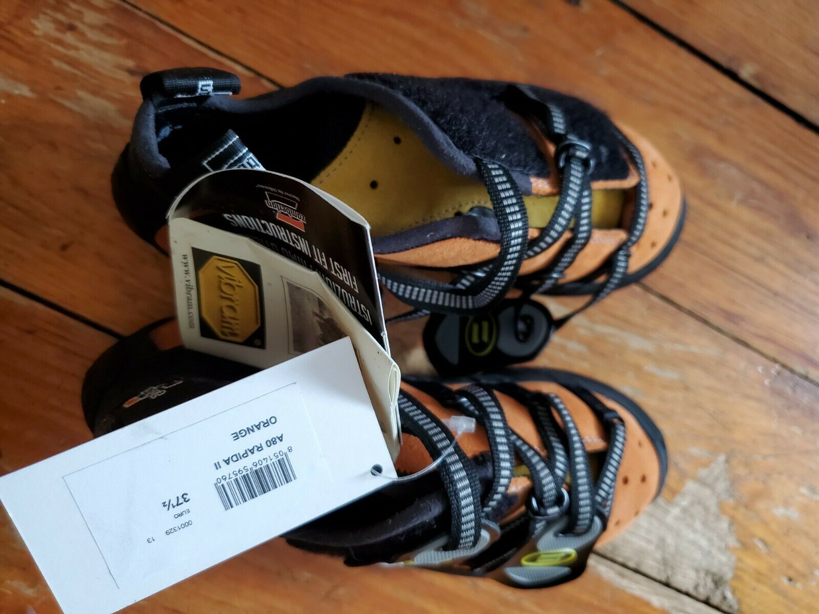 Zamberlan Rapida A80 orange climbing shoes size 37.5 new in box, vibram outsole