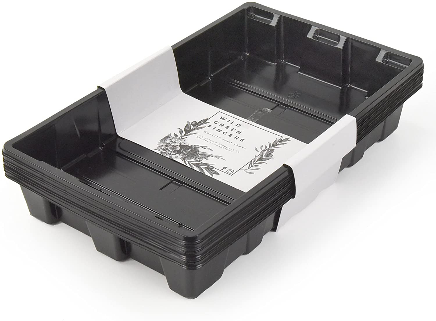 10 Seed Starting Plant Growing Trays, Without Holes - Durable, Reusable - Grow