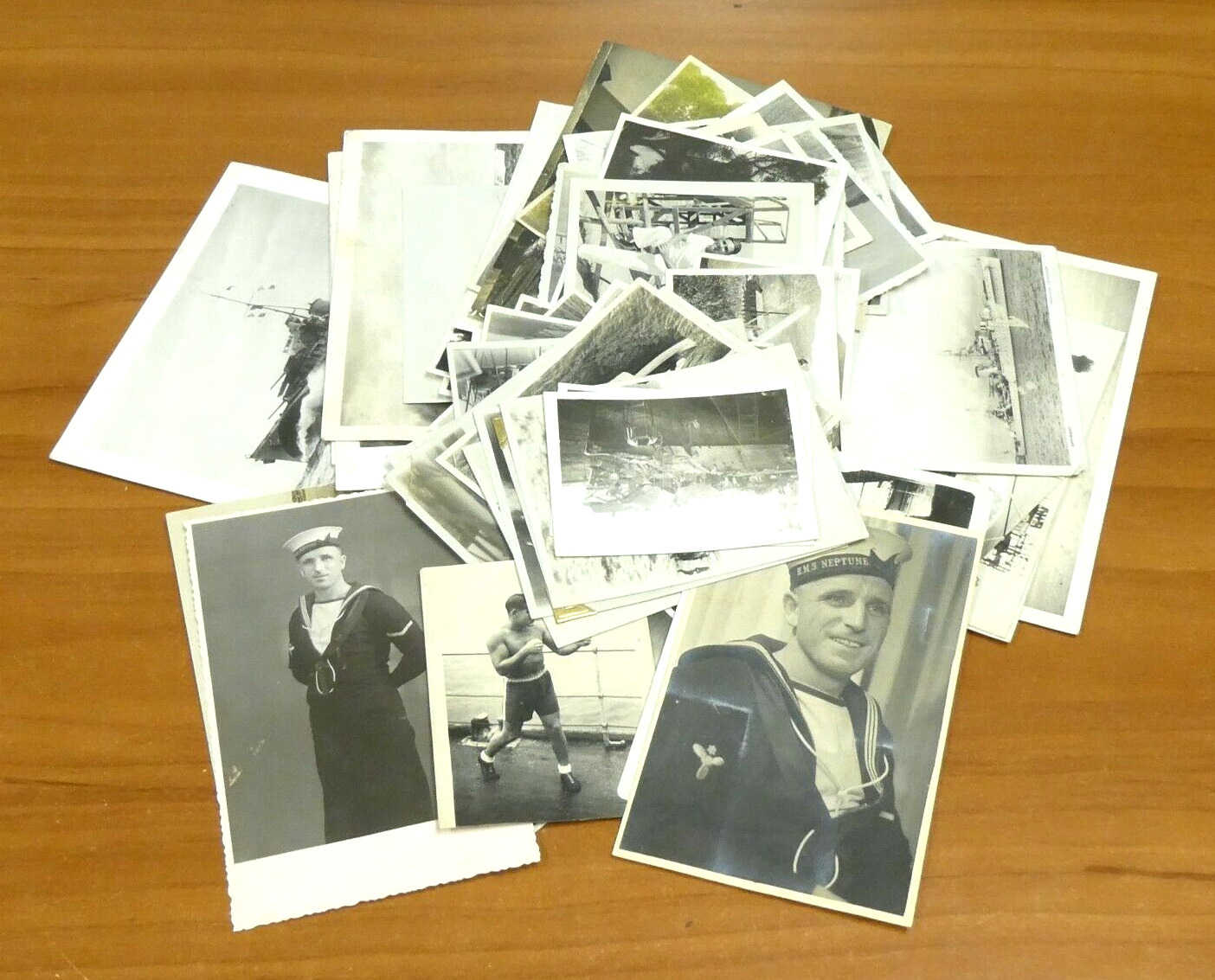 HMS Neptune and Others Large Lot of WWII Royal Navy Original Snapshots 70+ Pics