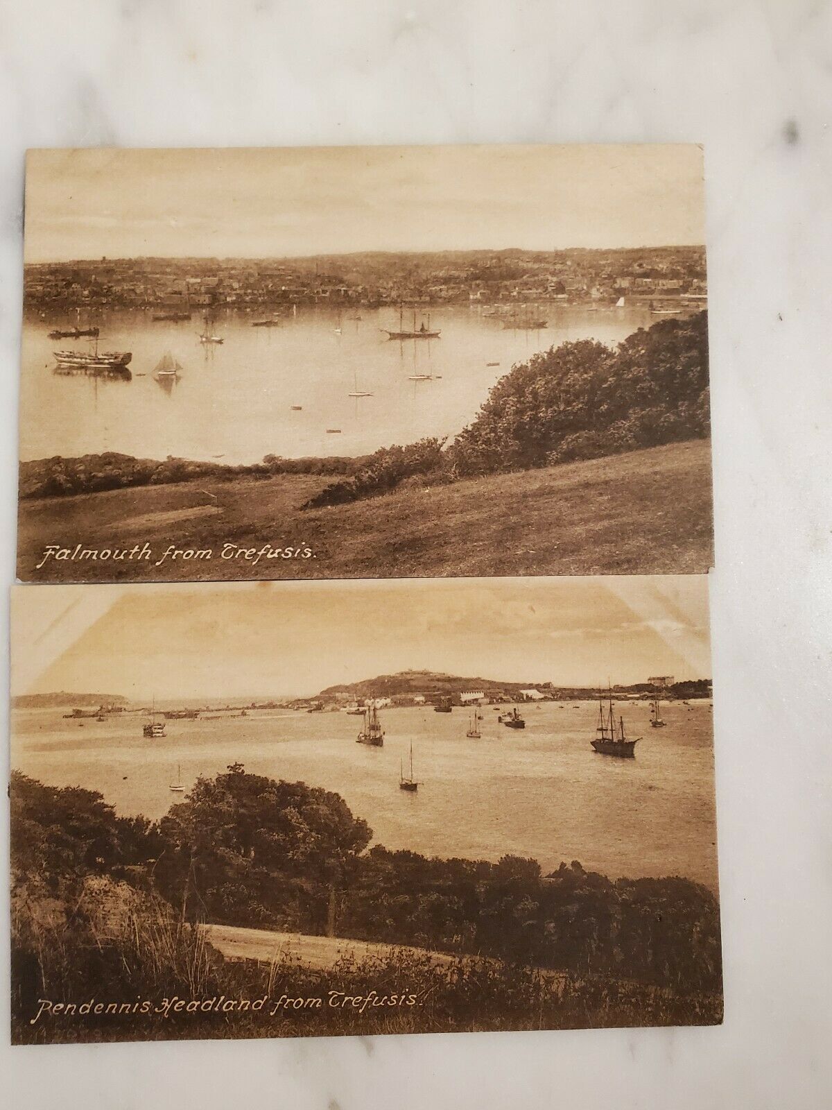 Lot Of 2 Vintage Picture Postcards Falmouth & Pendennis From Trefusis