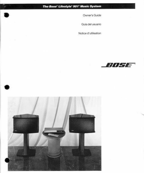 Bose Lifestyle 901 Owner’s Guide Manual