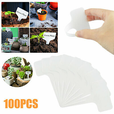 100PCS 3.9 Inch Plastic Plant Label Garden Stake Marker Nursery Tags T-Type Note