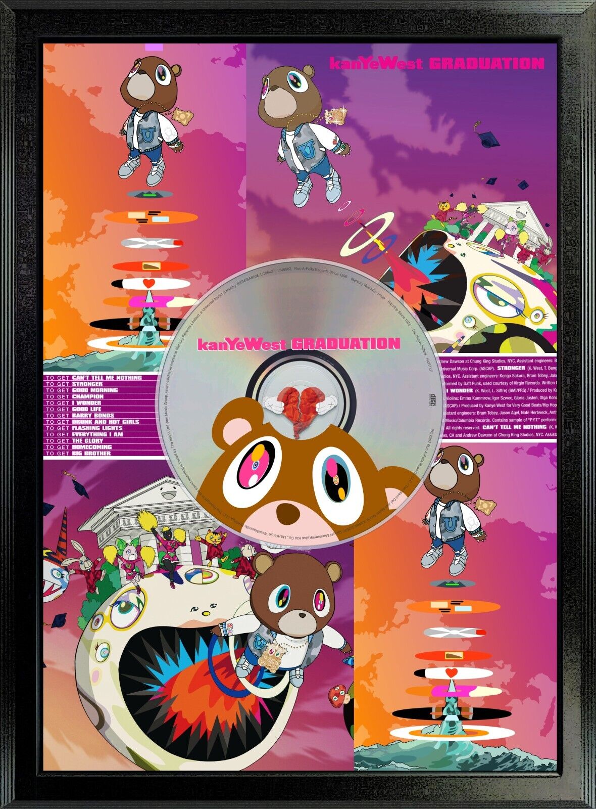 Framed Cd Poster - Kanye West 