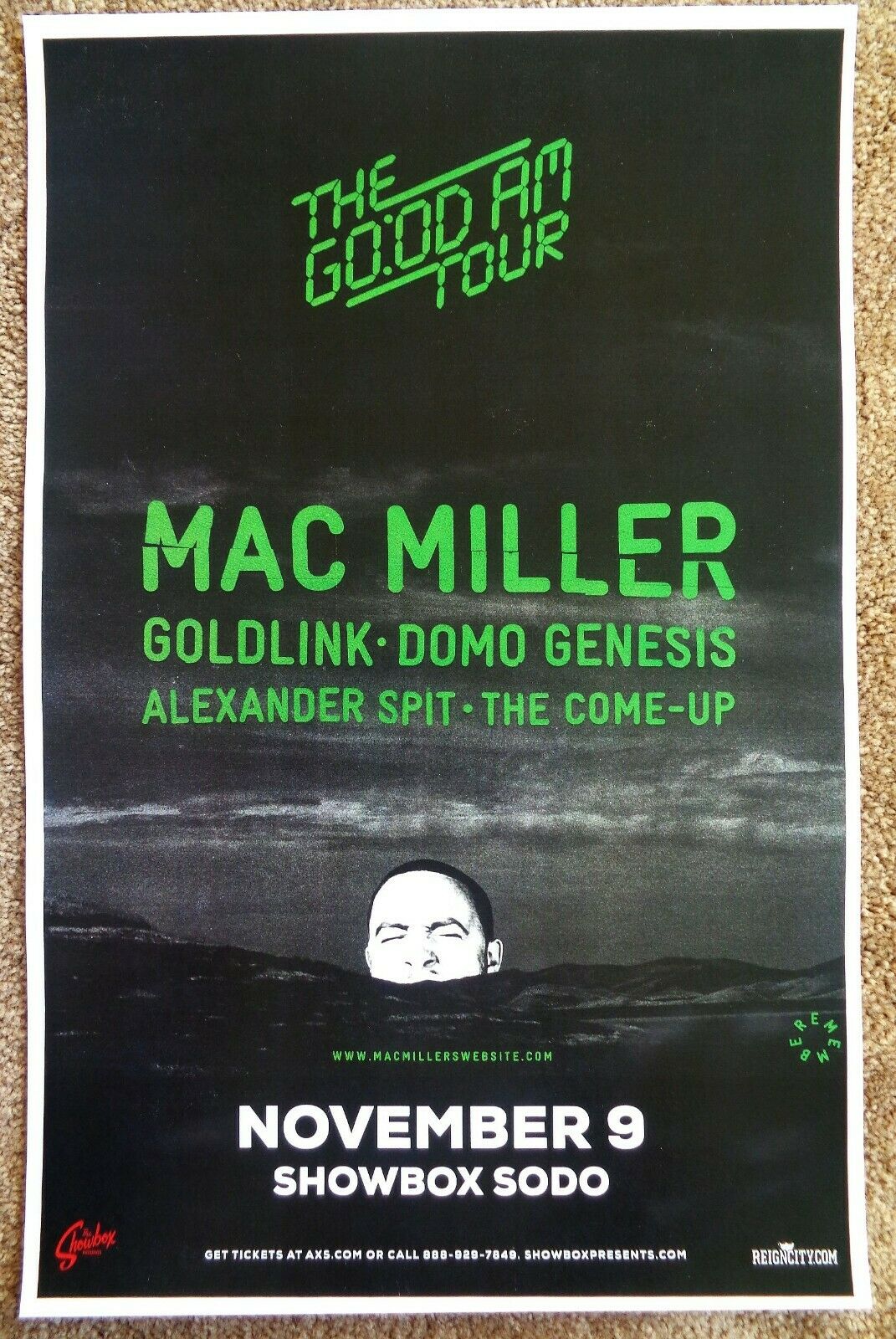 MAC MILLER 2015 Gig POSTER Concert Seattle Washington