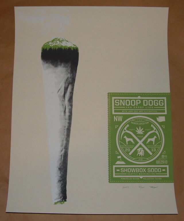 Snoop Dogg Lion Seattle SODO Mike Klay Concert Poster Print Signed Numbered 2013