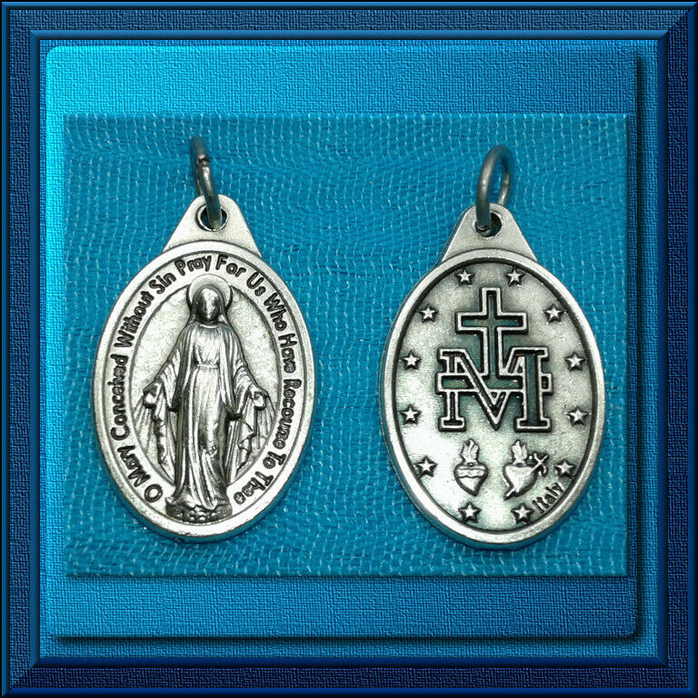 Miraculous Medal English Catholic 1" Medal Detailed New! Top Quality! Italy