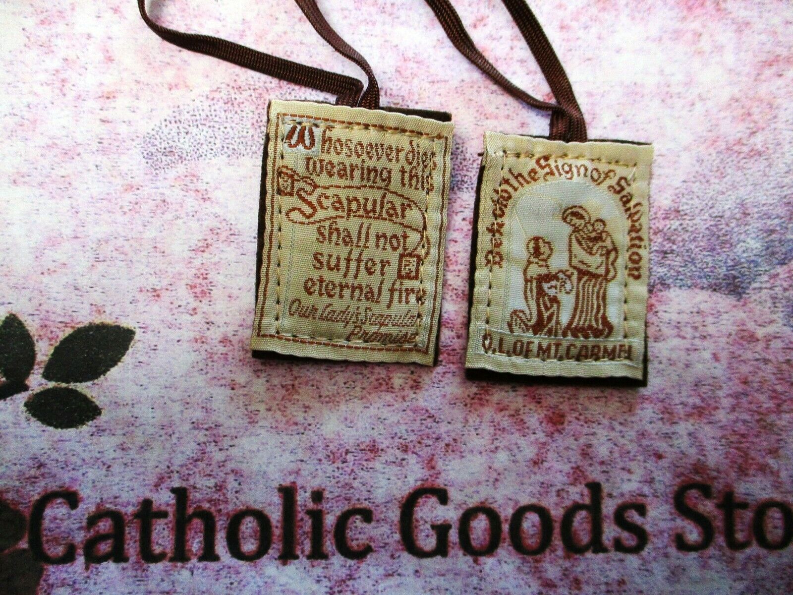 Our Lady Of Mt Carmel Brown Scapular W/ Our Ladies Promise
