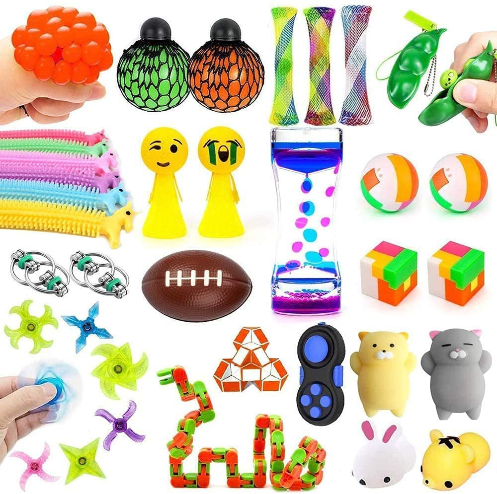 Sensory Fidget Toys Set 30 Pack. Stress Relief And Anti-anxiety Tools Bundle For