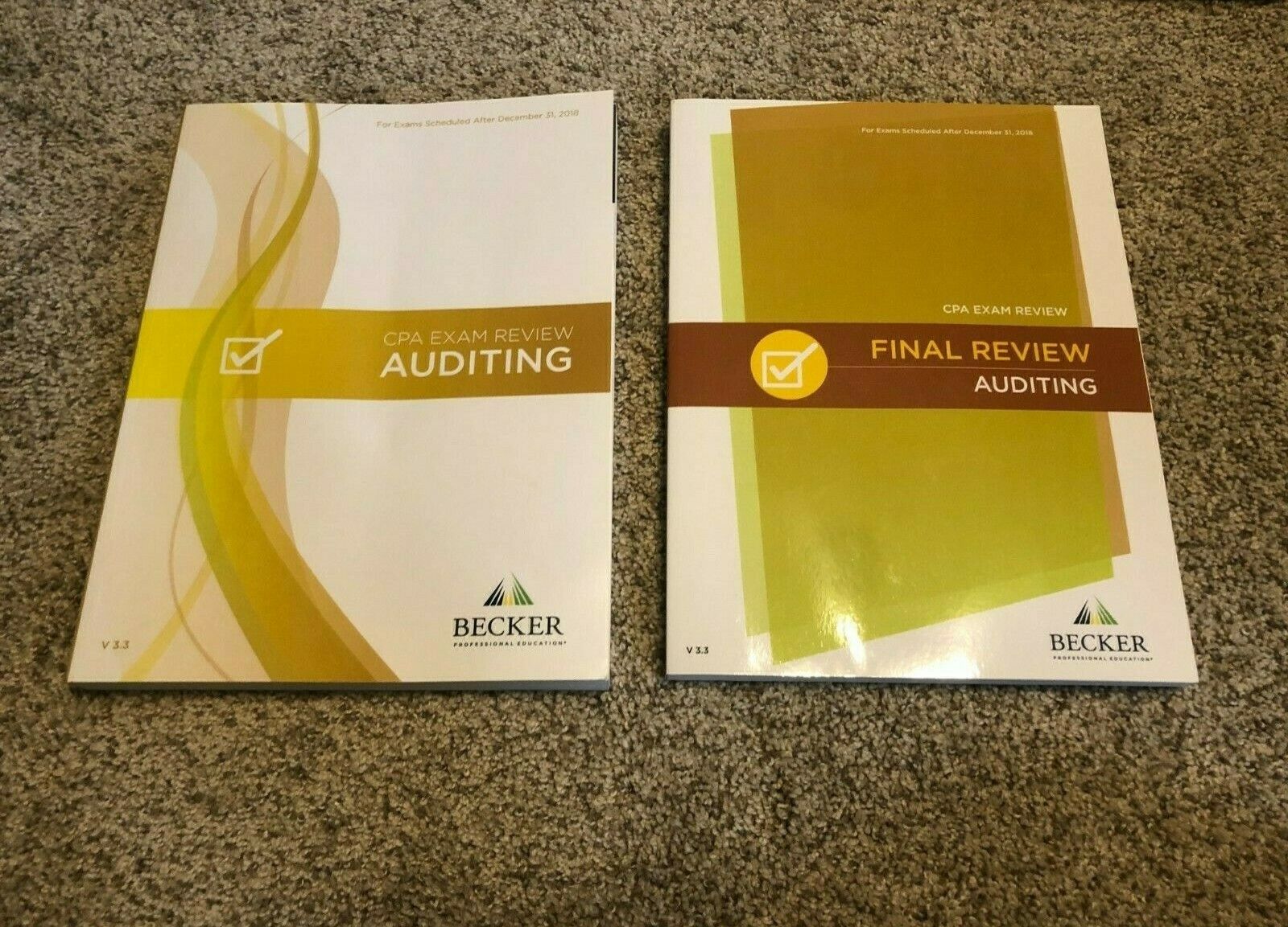 Becker Cpa Review And Final Review Books 3.3 Audit, Excellent Condition