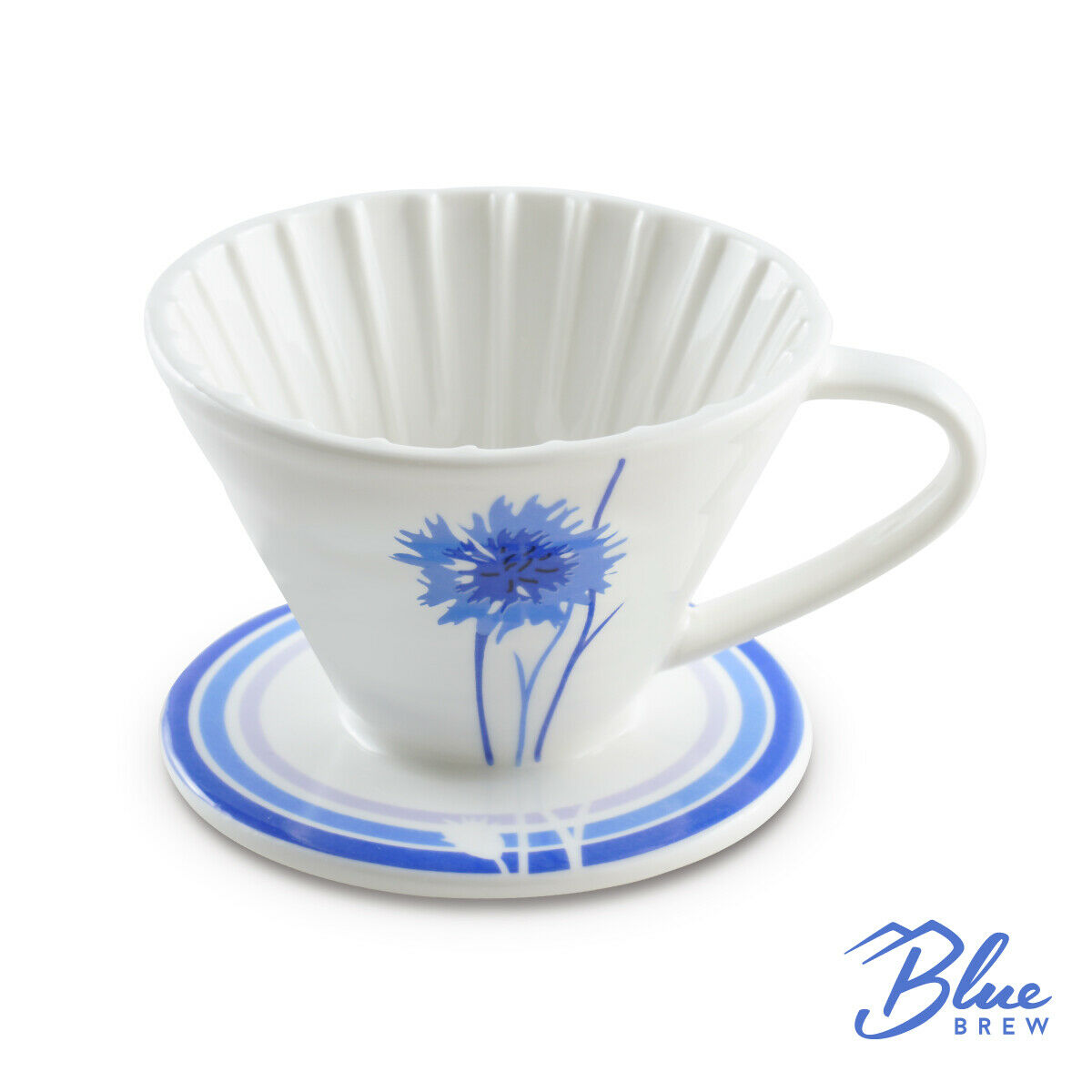BLUE BREW BB1001 Ceramic Pour Over Coffee Dripper for 1-2 Cups (BB1001)
