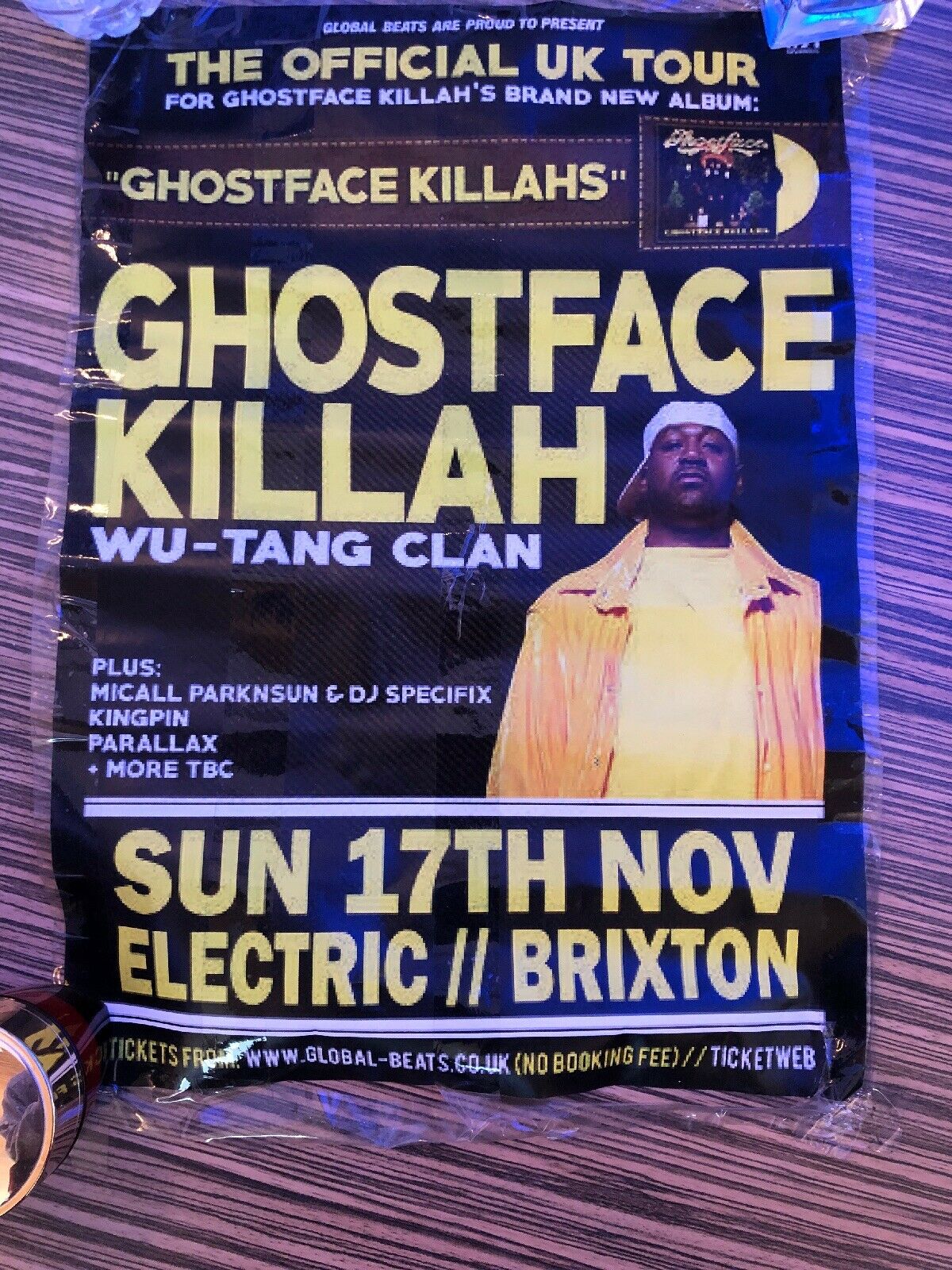 GHOSTFACE KILLAH UK 2019 Concert Poster USED WU TANG RZA METHOD MAN RAEKWON