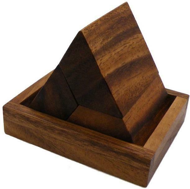 3 Pieces Pyramid With Base - Wooden Puzzle