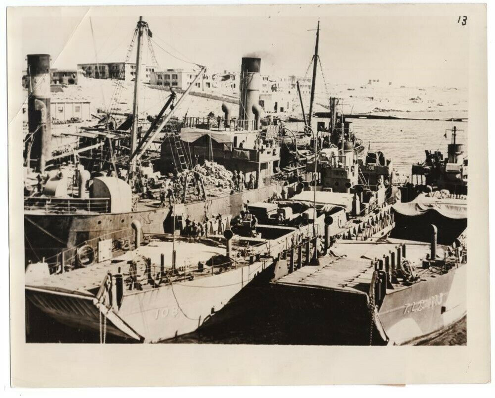 1942 British Supply Ships Docked Next To Wrecked Axis Ships Tobruk News Photo