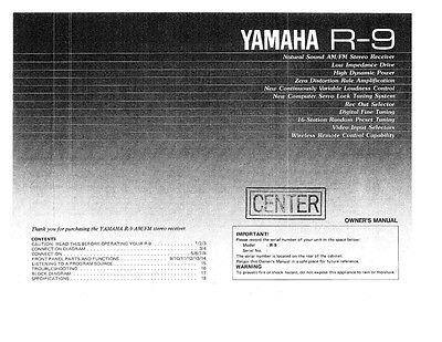 Yamaha R-9 Receiver Owners Manual