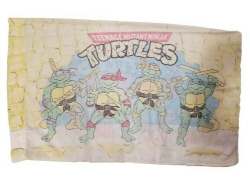 One Vintage 1988 Teenage Mutant Ninja Turtles Pillow Case Pillowcase 80s Mirage