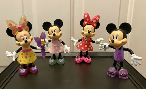 4 Disney Minnie Mouse 6” Plastic Figurines With Removable Clothes - Mattel 2011