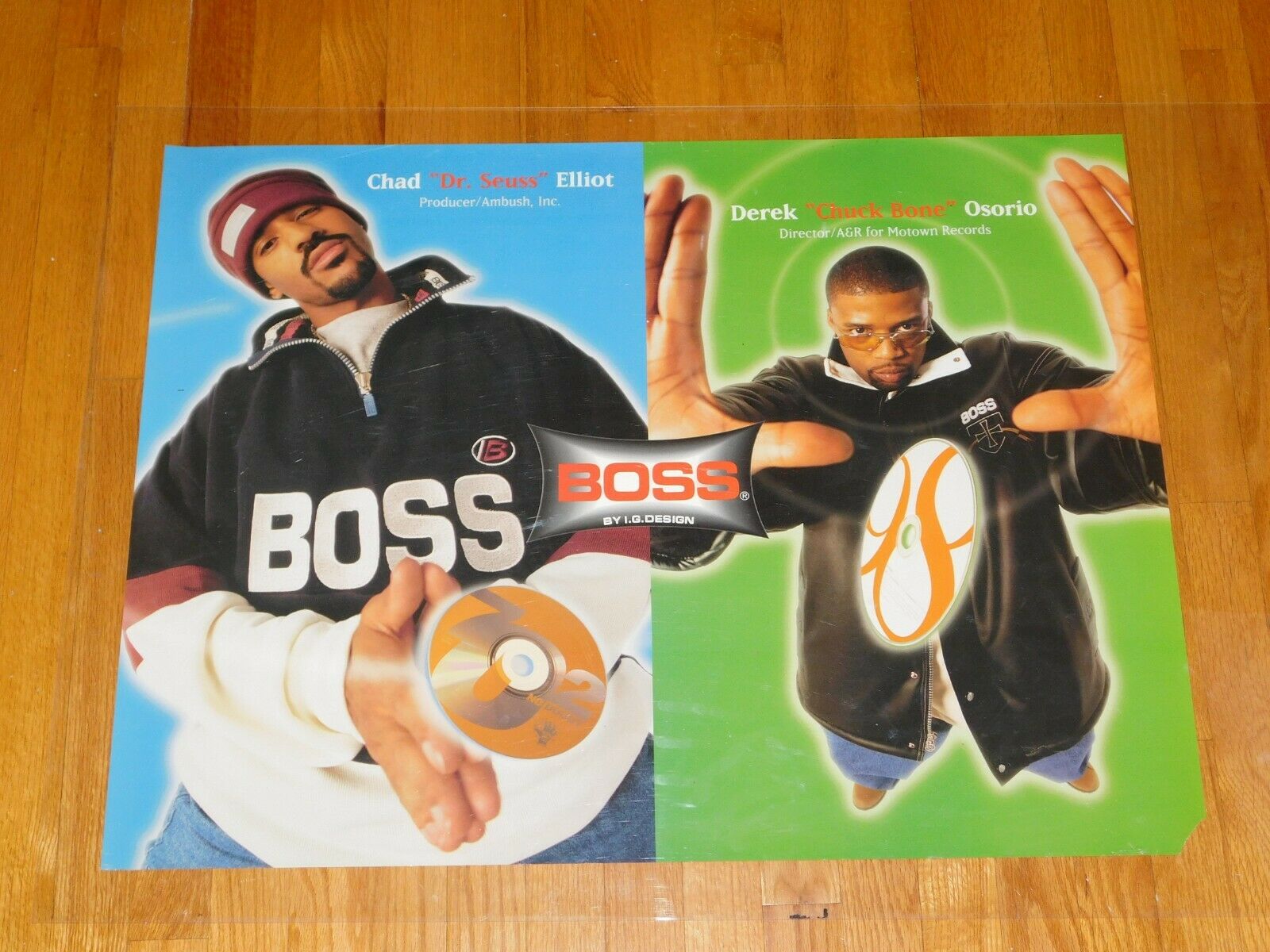 Vintage BOSS IG Design Hip Hop Music Rapper Clothing Store Promo Poster Display