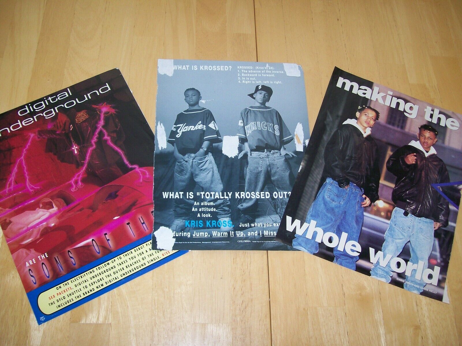 Vintage 1990's Lot 3 Posters Kris Kross Digital Underground Big Daddy Kane Vtg