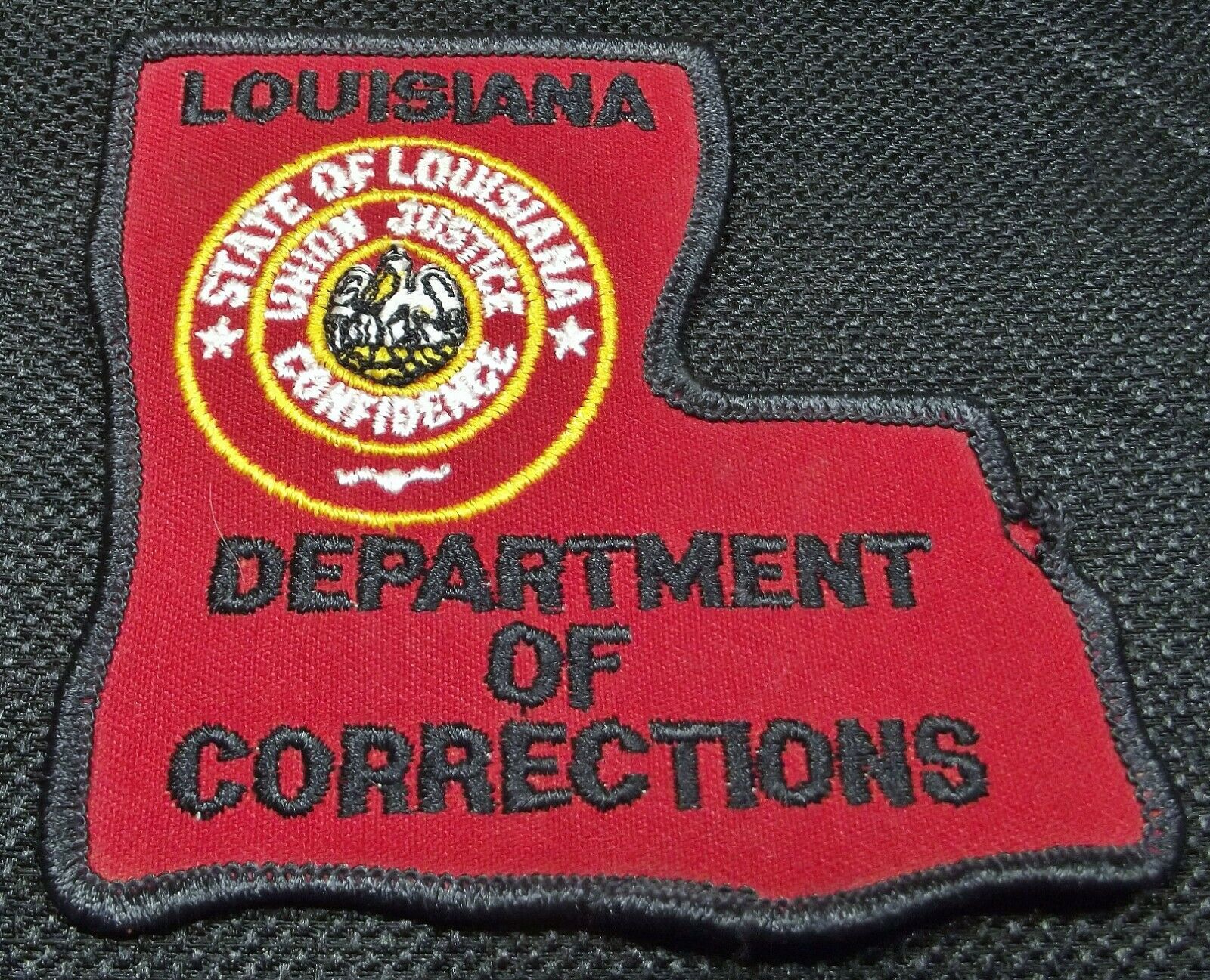 Vintage Louisiana Department Of Corrections State Shaped Embroidered Patch