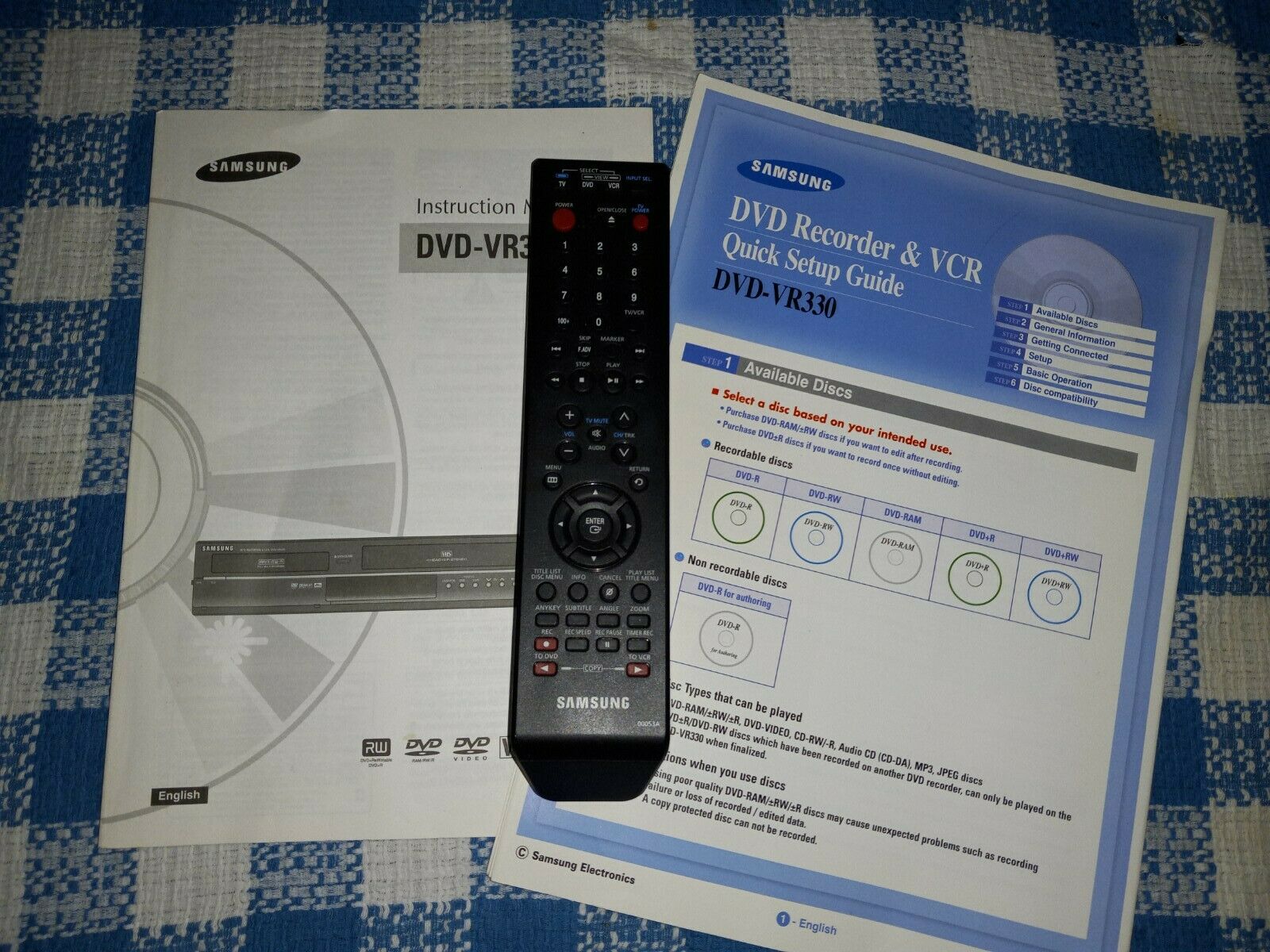 Samsung DvD VR330 Remote And Manual
