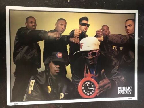 VTG 90’s Public Enemy vintage poster Hip Hop Music Rap UK Splash Rare Group Logo