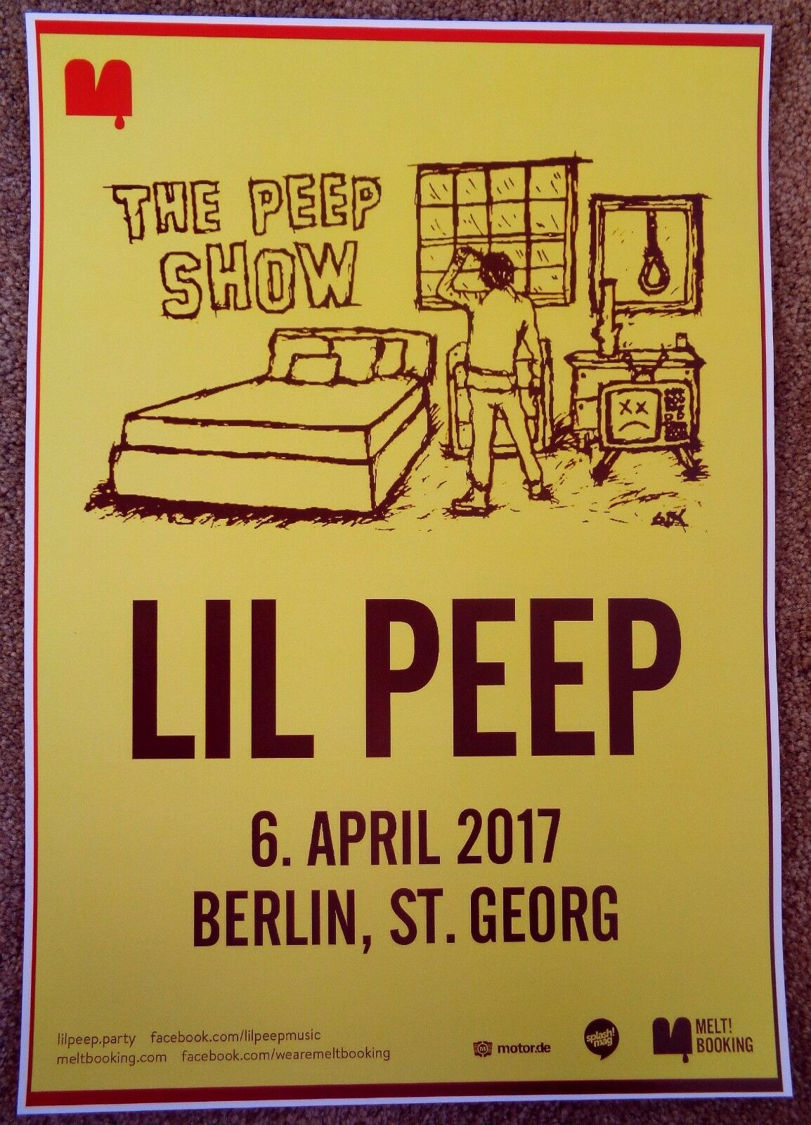 LIL PEEP 2017 Gig POSTER Berlin Germany Concert