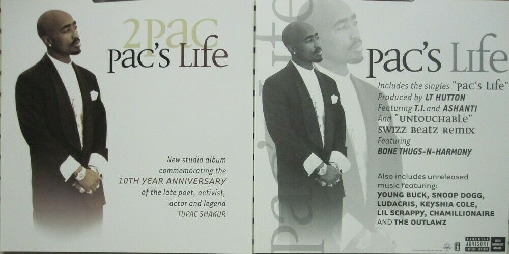 2 Pac 2006 Pac's Life 2 Sided promotional poster/flat Flawless New Old Stock