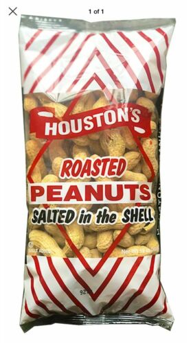 6 Bags Of Houston's Roasted Peanuts Salted in the Shell 8 oz Bags