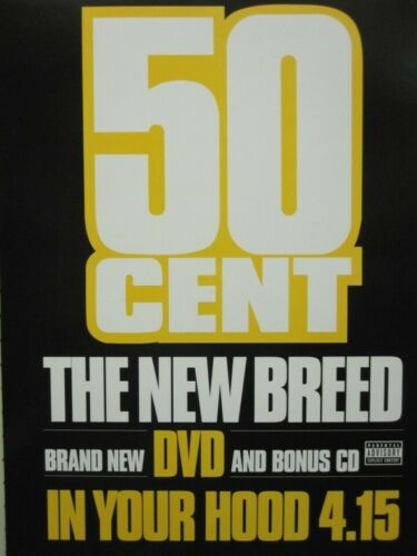 50 Cent 2003 The New Breed Dvd/cd Promotional Poster Flawless New Old Stock